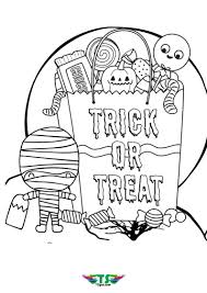 Trick Or Treat Halloween Coloring Page Halloween Coloring Halloween Coloring Pages Halloween Treats