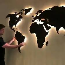 Mapa mundo adventure is out there world. 44 Arquitetura Painel Mapa Mundi Iluminado Facebook