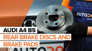How To Change Rear Brake Discs And Rear Brake Pads On Audi A4 B5 Tutorial Autodoc Youtube