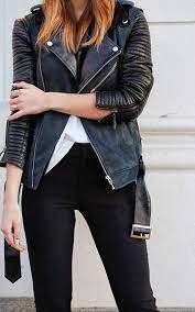 Black Leather 3 4 Sleeves Biker Jacket Fashion Style Inspiration Style