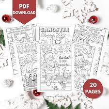 Santa with sack of gifts coloring page. Sarcastic Christmas Coloring Pages Pdf Printable Instant Download Organized Family Life