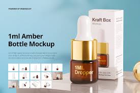 Download 1ml Amber Glass Dropper Bottle Mockup Creative Market