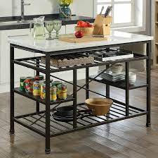 This large butcher table, or pastry table, would add the ideal amount of surface space to any kitchen. Latitude Run Detlev 50 Iron Prep Table With Marble Top Reviews Wayfair
