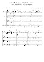 Czech republic vs denmark score: The Prince Of Denmark S March Kolibri String Ensemble Sheet Music For Violin Cello Viola String Quartet Musescore Com
