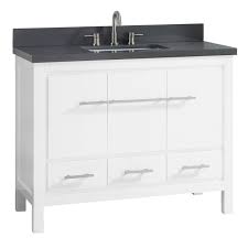 Ryder 43 In White Single Vanity With Gray Quartz Top In 2021 Single Bathroom Vanity Bathroom Vanity Vanity Set