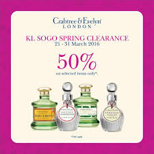 Find new and preloved crabtree and evelyn items at up to 70% off retail prices. 21 31 Mar 2016 Sogo Kl Crabtree Evelyn Malaysia Spring Clearance Everydayonsales Com Crabtree Evelyn Crabtree Evelyn