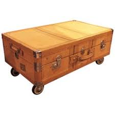 Rare goyard steamer trunk / coffee table. Leather Trunk Coffee Tables 12 For Sale On 1stdibs