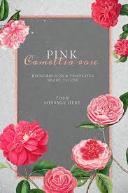 Download Download Premium Psd Of Red And Pink Camellia Flower Patterned Frame In 2020 Camellia Flower Flower Patterns Flower Frame PSD Mockup Templates