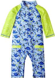 The long sleeve baby swimwear by beautyin is made from 100% polyester with a tight weave that offers upf 50+ sun protection for your child's skin from uva and uvb rays. Amazon Com Uv Skinz Upf 50 Baby Boys Sun Swim Suit Infant And Toddler Sun Protective Swimwear Clothing
