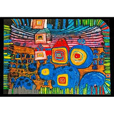 His real name is friedrich stowasser. Kunstkarte Hundertwasser Die Fenster Gehen Nach Hause Amazon De Kuche Haushalt