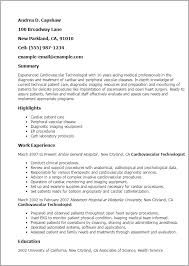 Keep it short cvs are recommended to be no longer than two pages. Professional Cardiovascular Technologist Templates To Showcase Your Talent Myperfectresume