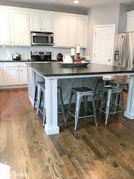 North star (right above krypton) looks gray here, but reads a little purplish blue in on walls. Kitchen Island Makeover Bella Tucker