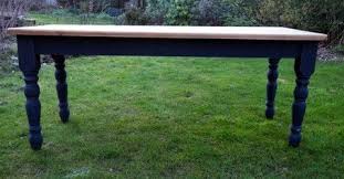 Vintage Farmhouse Pine Dining Table With Black Painted Legs And A Retro Scrub Top Finish Custom Order For Clai Pine Dining Table Dining Table Vintage Farmhouse