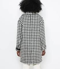 79% coton, 18% polyester, 3% autres fibres. Manteau Laineux Pied De Poule Femme Camaieu Sur 21 Buttons