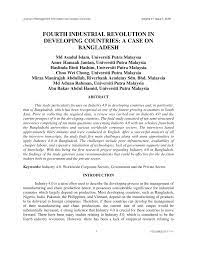 Pdf | this paper takes a historical approach to analyze industry 4.0 as the fourth industrial revolution. Pdf Fourth Industrial Revolution In Developing Countries A Case On Bangladesh