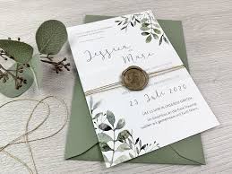 Einladung Hochzeit Greenery Gold Blatter Siegel I Band I Aquarell Mywedding Gestaltungsmöglichkeiten der trauung ohne kirche;
