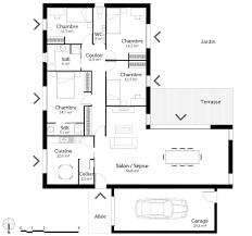 Au nord de l'habitat, tandis que les chambres seront. Plan Maison Plain Pied En L Avec 4 Chambres Ooreka