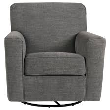 Take a seat and instantly relax in one of our comfortable upholstered living room chairs. Ashley Furniture Alcona 9831042 Swivel Glider Accent Chair In Gray Fabric Dunk Bright Furniture Upholstered Chairs