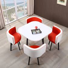 Floating a small dining room table in the center of the room, as you can see in this small space, can make the room feel loftier and more elegant. China Wholesale Modern Wooden Small Dining Room Space Saving Folding Banquet Table Set Dining Room Furniture Wood Table Dinner Set China Banquet Table Set Dining Room Furniture