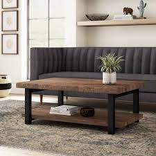 Mistana Veropeso 42 Wood Metal Coffee Table With Tray Top Reviews Wayfair Coffee Table Coffee Table Farmhouse Furniture