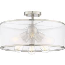 For instance, a white lampshade ensures your fixture emits the maximum light possible. Possini Euro Design Modern Ceiling Light Semi Flush Mount Fixture Led Brushed Nickel 18 Wide 6 Light Organza Sheer For Bedroom Target