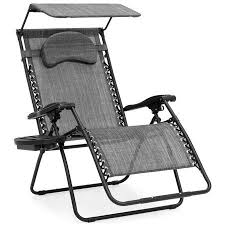 Best Choice Products Oversized Zero Gravity Reclining Lounge Patio Chairs W Folding Canopy Shade And Cup Holder Black Walmart Com Zero Gravity Chair Folding Canopy Zero Gravity Recliner