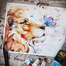 colorful watercolor paintings watercolor paintings nature lion painting colorful art