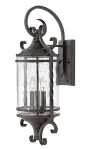 Large wicker lantern candle holder indoor outdoor display hurricane. Hinkley Casa 3 Light Large Outdoor Wall Light In O