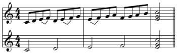 A sequence is where a passage of music is repeated at a higher or lower level of pitch. Sequence Music Wikipedia