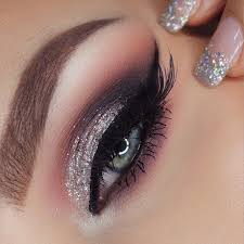 Black And Silver Glitter Eye Makeup Pin On Makeup Brushes For Beginners