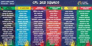 The 2021 edition of the caribbean premier league (cpl) is less than three months away. Cpl 2021 Complete Squads Of All 6 Teams Announced