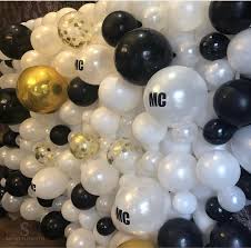 Backdrop Black And White Balloon Decoration Ideas Balloon Wall Balloon Wall Black And Gold Balloons Balloons