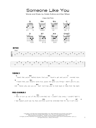 Someone Like You Sheet Music Adele Really Easy Guitar