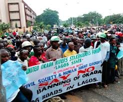 Image result for Okada riders protest in Akure (photos)