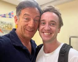Today is a great day to remember the incredible relationship between Jason  Isaacs (Lucius Malfoy) and Tom Felton (Draco Malfoy). To Tom, Jason is like  a father off-set, but with one big