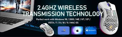 Juegos antiguos para pc windows 98. Amazon Com Raton Inalambrico Ligero Para Juegos Con Diseno De Nido De Abeja Con 7 Botones Multi Rgb Retroiluminado Ergonomico Shell Sensor Optico Ajustable Dpi Recargable 800 Mah Bateria Receptor Usb Para Pc