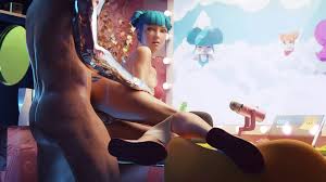 Cyberpunk Blue Moon jouit sur la chatte (animation avec son)