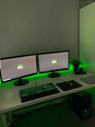 Ikea gaming desk fredde currently dismantled due to move. Here Is My Minimal Ikea Gaming Setup This Includes The Linnmon 150x75cm Desk The Ledberg Led Light Strip And Also A Fake Plant Ikeapcstations