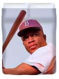 Jackie Robison Brooklynn Dodgers 1954 Kids T-Shirt by Bob Sandberg