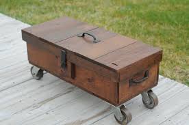 Vintage Repurposed Carpenters Box Coffee Table Wood Carpenters Toolbox Wheels 145 00 Via Etsy Wooden Tool Boxes Coffee Table Wood Wood Tool Box