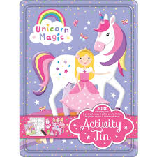 Julie sykes unicorn academy where magic happens 6 …. Unicorn Magic Activity Tin With Stickers And Colouring Pencils Smyths Toys Uk
