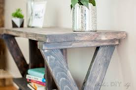Diy Rustic X Leg Console Table With Plans Diy Table Legs Rustic Console Tables Rustic Consoles