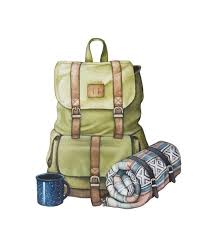 Camping Necessities Print Backpack Watercolor Outdoor Adventure Outdoors Artwork Original Art Pr Backpack Art Outdoor Artwork Camping Drawing