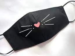 Face Mask Cat Design Fabric Face Mask Cat Design Material Childrens Cat Face Mask Face Mask Cat Face P Face Mask Design Ideas Cat Face Mask Homemade Face Masks