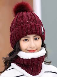 Find the perfect red knitted hat stock photos and editorial news pictures from getty images. Girls Hand Knitted Autumn Red Hat With Pompom And Ear Flaps Adorable In Beige Fun Fur Skull Caps Beanies Accessories Valresa Com