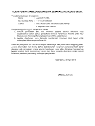 Seluruh pernyataan data dan informasi beserta seluruh dokumen yang saya lampirkan dalam berkas pendaftaran seleksi penerimaan taruna baru politeknik kp bone tahun 2016 adalah benar. Lampiran Viii Surat Pernyataan Keabsahan Data