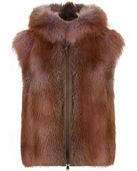 Brunello Cucinelli Brown Reversible Fur Gilet Fur Gilet Fur Cucinelli