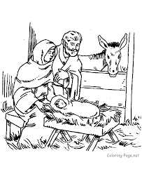 Features joseph, mary, and the baby jesus, as well as two sheep, camel, and angel. Bible Coloring Page Mary Joseph Jesus Coloring Home