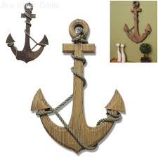 Wooden Anchor Rope Pirate Ship Boat Nautical Maritime Wall Hanging Home Decor Collectibles Decorative Collectibl Anchor Wall Decor Pirate Decor Anchor Decor