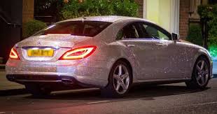 Spotted In London Mercedes Benz Cls 350 Studded With A Million Swarovski Crystals Mercedes Cls Mercedes Car